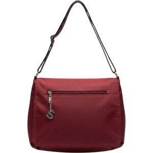 Simply Style Vintage Nylon Purse Burgundy Shoulder Bag Adjustable Strap Charm‎